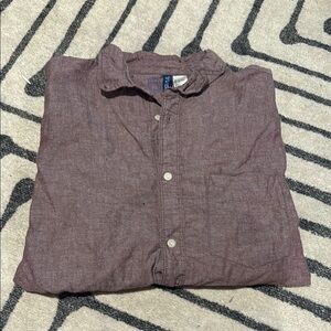 Divided Casual Button Down Shirt Brown and Purple